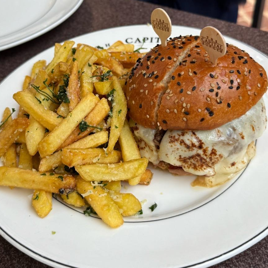 Photo of the capital burger and truffle fries side  from The Capital Burger