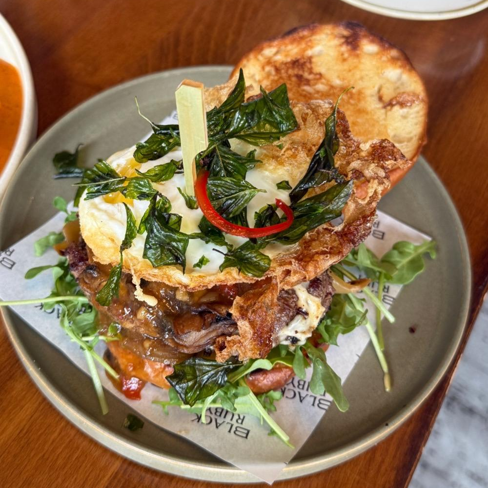 Photo of Crispy basil beef burger from Black Ruby: Thai Craft Burger and Dining