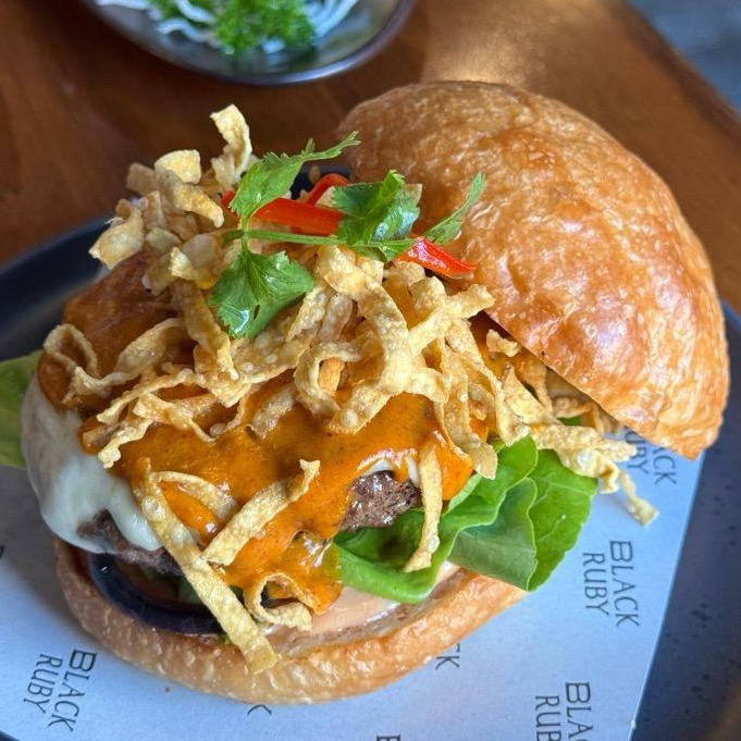 Photo of Khao soi burger from Black Ruby: Thai Craft Burger and Dining
