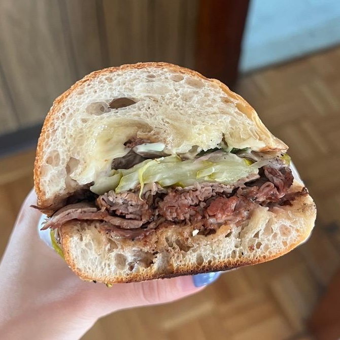Photo of grilled steak sandwhich from Dave's Fresh Pasta