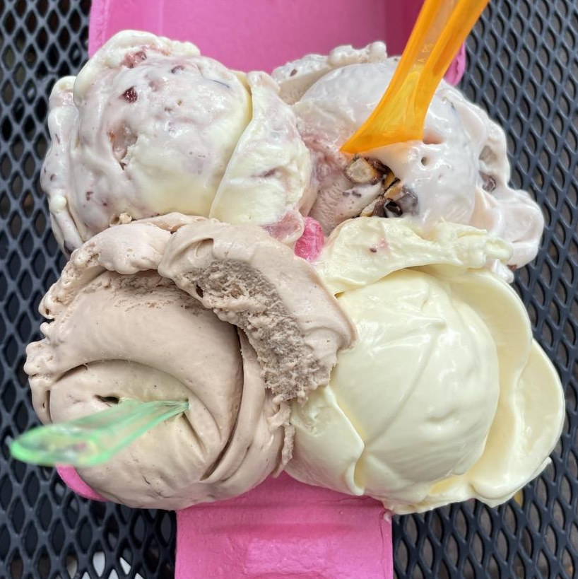 Photo of Gelato Flight -Old Fashioned, Malted Vanilla Pretzel, Hazelnut Crunch, Lemon Passionfruit from Black Dog Gelato