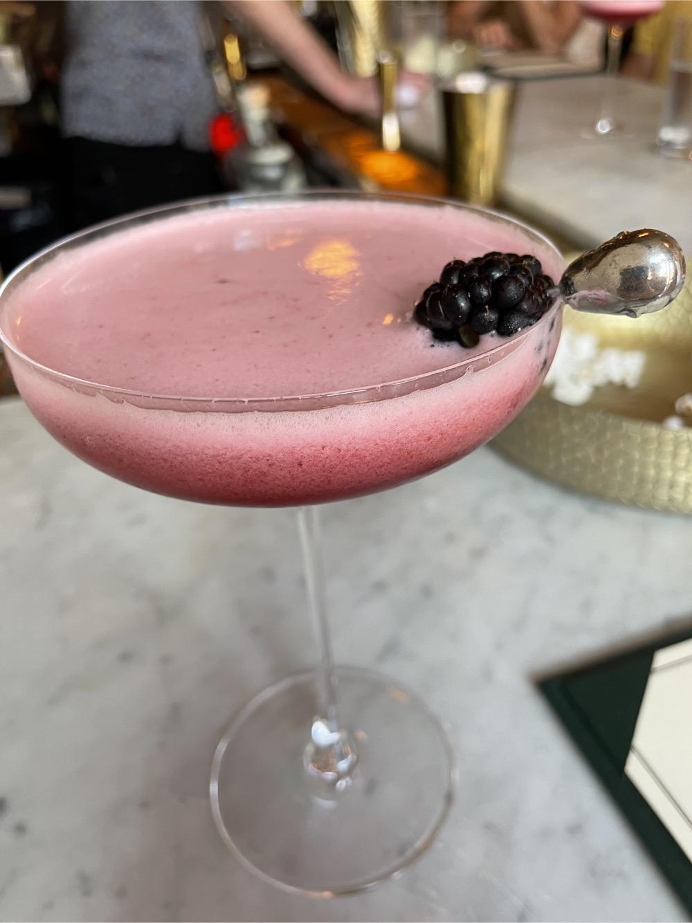 Photo of Blackberry + gin+ cucumber bitters from Farmacia