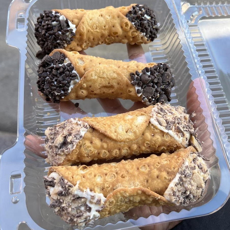 Photo of Crème brûlée and chocolate chip cannoli from Bova's Bakery
