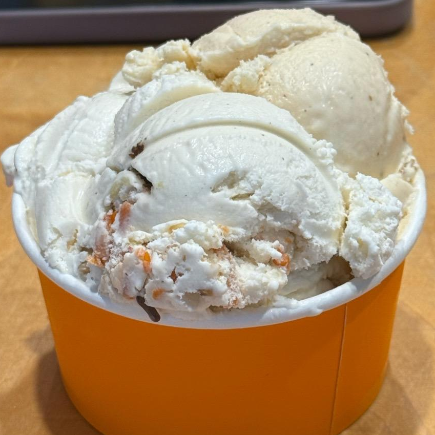 Photo of Carrot cake, blood orange, earl grey from Toscanini's Ice Cream