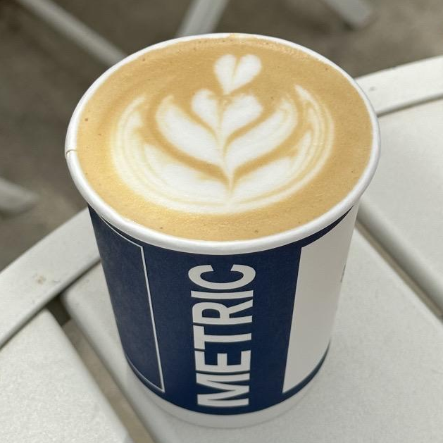 Photo of seasonal drink - a cappuccino with rosemary from Metric