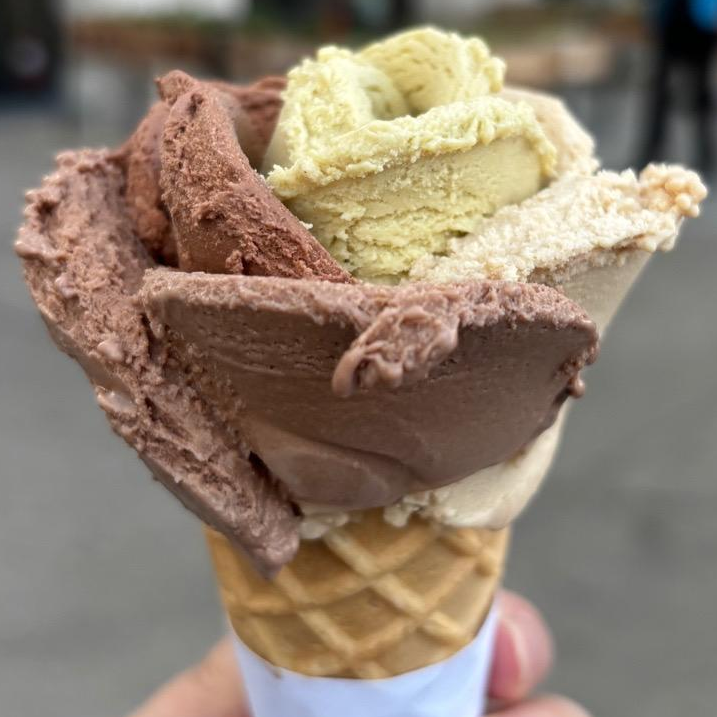 Photo of pistachio, chocolate, hazelnut, hazelnut chocolate from Amorino