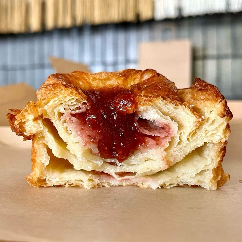 Photo of strawberry kouign amann [cross-section] from Dan the Baker - Chicago