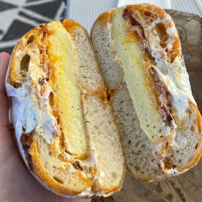 Photo of Jalapeño cheddar bagel Sammy from R&A Sourdough Commissary & Kitchen